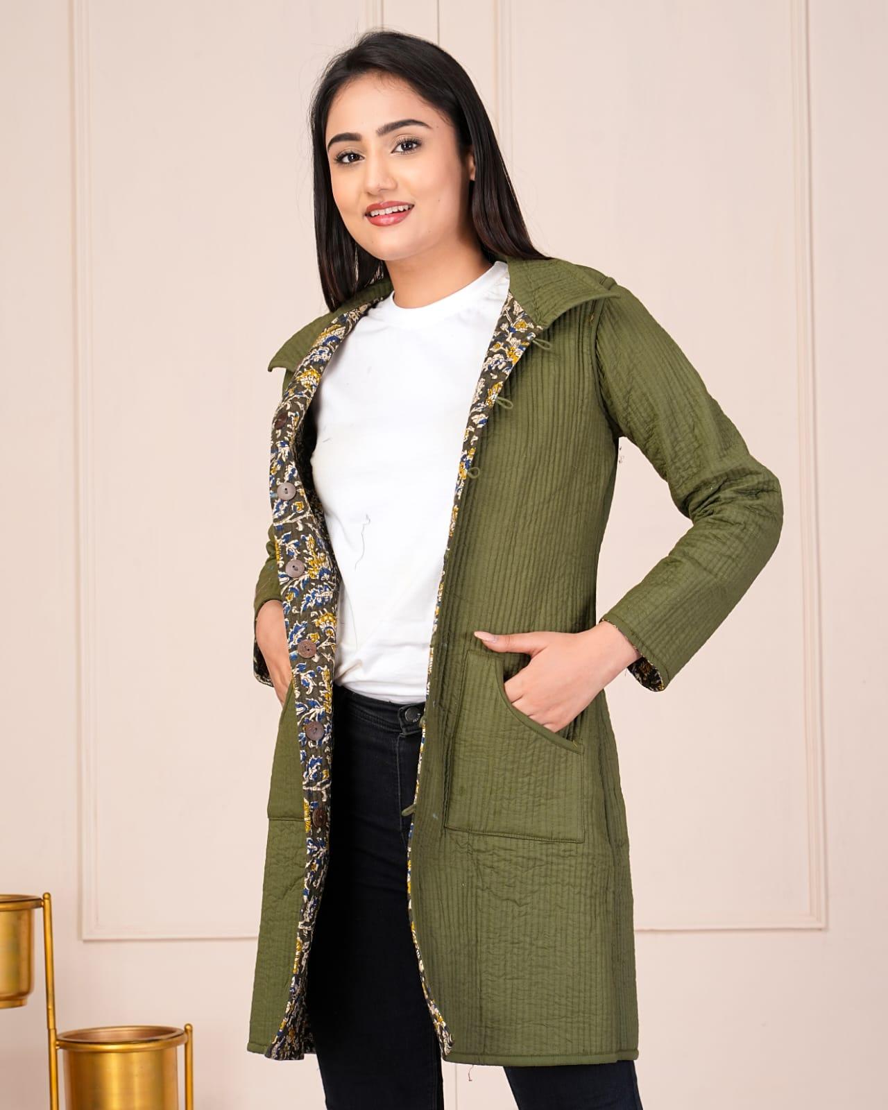 Buy Indigo Dabu printed Cotton Jacket/Kurta Women Kurtas Online at  Jaypore.com | Cotton jackets women, Long jackets for women, Kurta designs  women