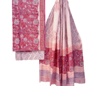 cotton suit sets with cotton mulmul dupatta.